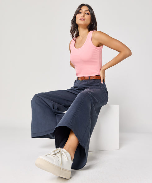 Peach Pink Rib Cami Top